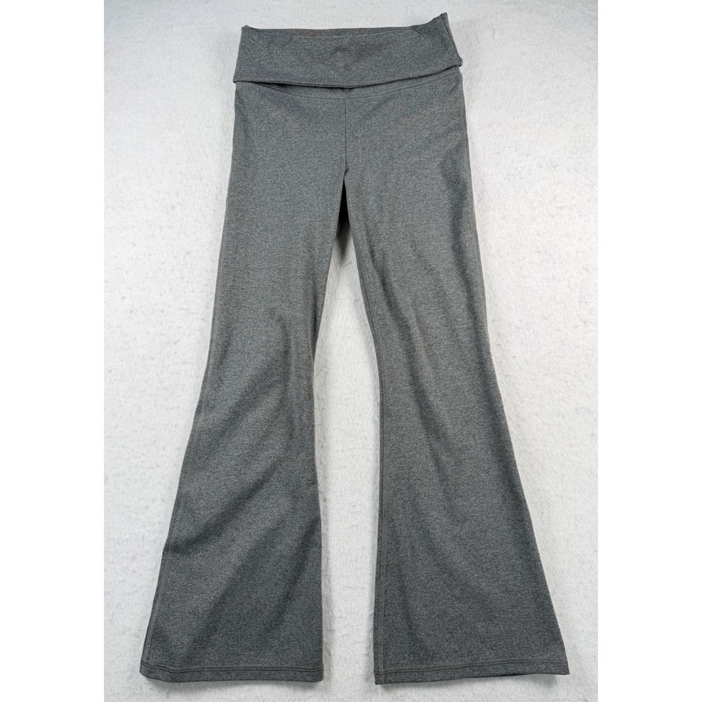 Abercrombie Kids Girls 9/10 Gray Foldover Flare Leggings Yoga Pants Heathered